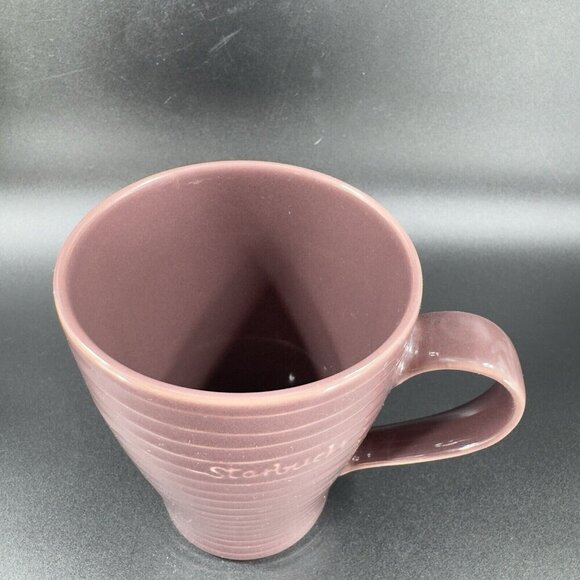 Starbucks 2009 Stockholm Design House Purple Mauve Ribbed Coffee Mug Cup Ceramic - Picture 10 of 11